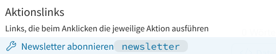Platzhalter für Aktionslinks