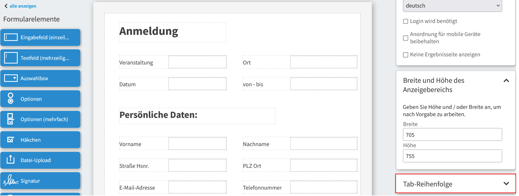 Tab-Reihenfolge